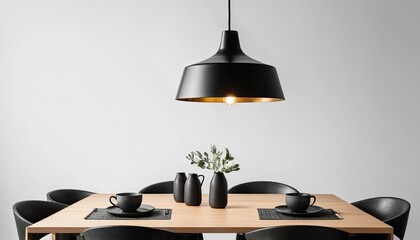 Modern Pendant Lamp with Matte Black and Gold Finish modern livingroom