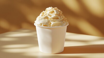 Sweet ice cream mockup on white cup