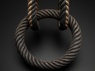 Intertwined Black And Gold Rope Circular Design