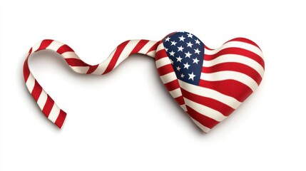 Obraz premium Heart Shape Decoration with American Flag Colors and Pattern