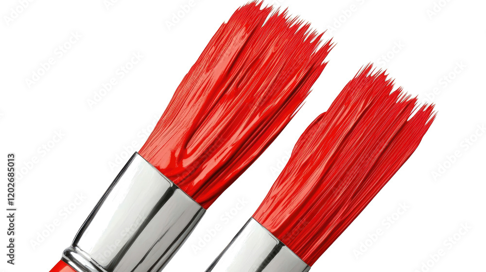 Poster red paintbrush strokes for artistic projects generative ai