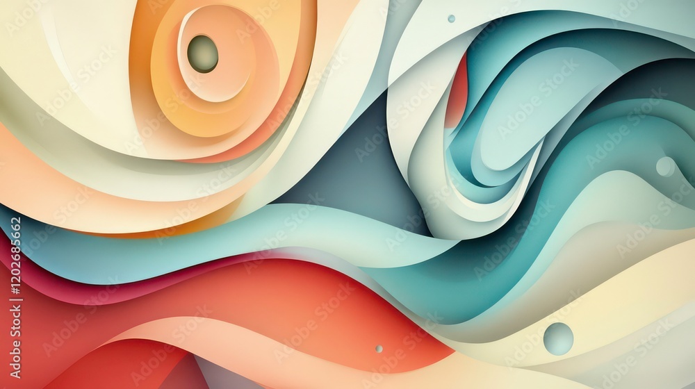 Poster abstract swirling pastel color wave pattern background.