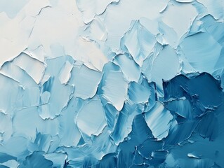 Obraz premium Abstract blue painting, textured strokes
