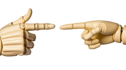 Robotic Hands Pointing in a Set of Isolated Objects Generative AI