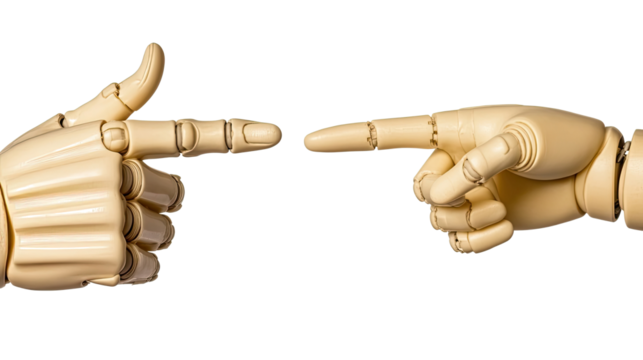 Robotic Hands Pointing in a Set of Isolated Objects Generative AI