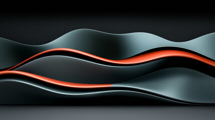 Fototapeta premium Abstract waves with red and black curves