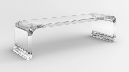 A transparent acrylic bench designed for modern interiors, combining style and functionality.