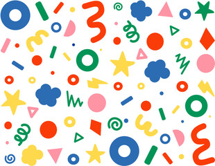 Colorful Groovy Retro Doodles Pattern