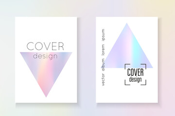 Fototapeta premium Abstract Presentation. Plastic Banner. Gradient Shape. Pink Color Cover. Pastel Screen. Colorful Prism Illustration. Geometric Foil. Purple Abstract Presentation