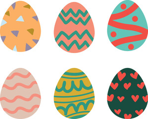 set of colorful decorative Easter eggs 