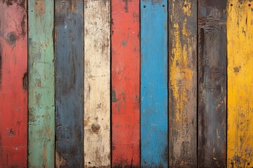 Colorful, weathered wood planks background