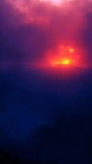 Amber Horizon, Intense Dramatic Lighting, Eerie Atmosphere