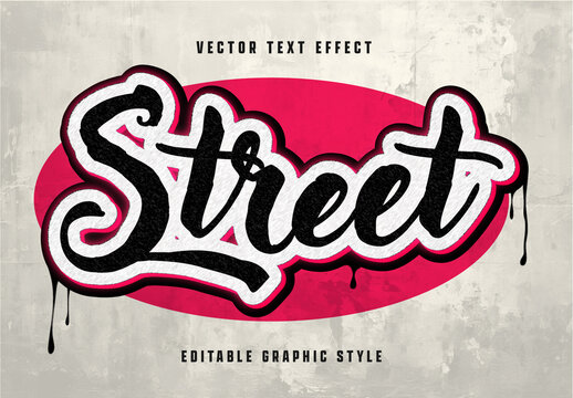 Beige and Red Graffiti Style Editable Text Effect