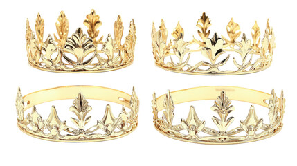 Elegant Golden Crowns Designed for Festive Occasions Generative AI
