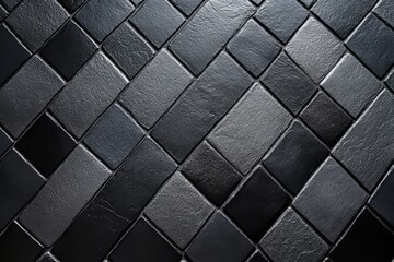 Fototapeta premium Dark gray tiles in a diagonal pattern