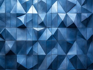 Fototapeta premium Abstract geometric blue wall texture