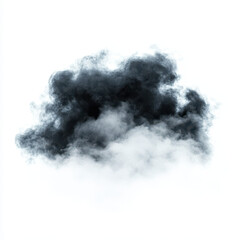 Black swirling fog png, bold and striking, dramatic texture, photorealistic, isolated on white background