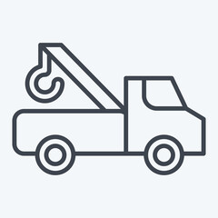 Icon Tow Truck. related to Parking symbol. line style. design editable