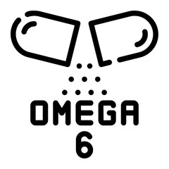 omega 6 line icon