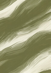 Obraz premium Abstract Olive Green and Beige Wave Pattern Hand Painted Texture Background Design