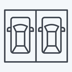 Icon Parking Area. related to Parking symbol. line style. design editable