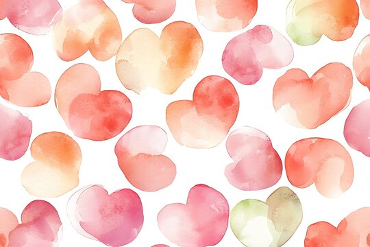 Artistic watercolor hearts romantic valentine’s day background in creative style