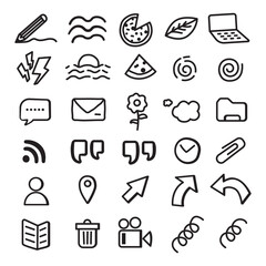 set of doodle icons