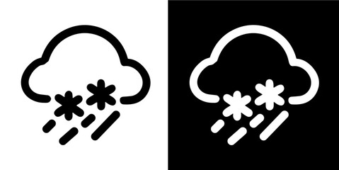 cloud with snow and rain for weather icon illustration