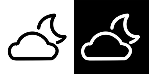 cloud and moon for weather icon illustration