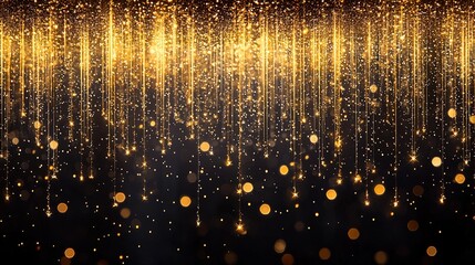 A shimmering golden background with sparkling lights, ideal for celebrations and events.