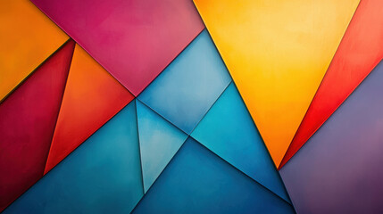 Dynamic Abstract Composition Featuring Interlocking Shapes in Vibrant Colors