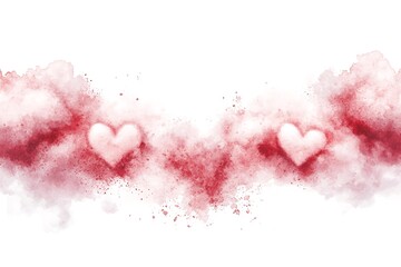 Obraz premium Romantic watercolor hearts abstract digital illustration for valentine's day love