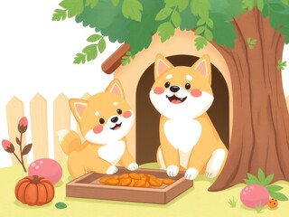 Fototapeta premium The Shiba Inu is a breed of hunting dog from Japan. A small-to-medium breed, it is the smallest of the six original dog breeds native to Japan