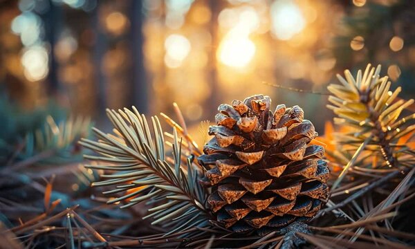 pine cones on the tree