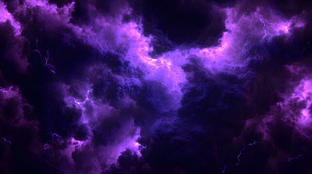 Digital Render: Purple Clouds and Lightning