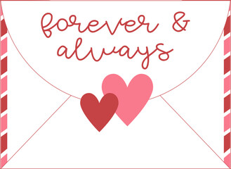 happy valentines day card, envelope with hearts, valentine's day envelope vector