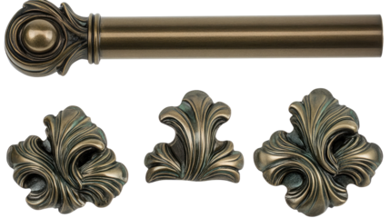 Vintage Victorian Floral Ornament Set Generative AI