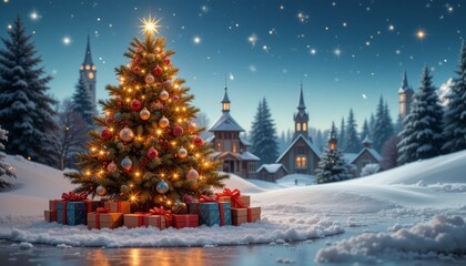 Obraz premium christmas tree and gifts