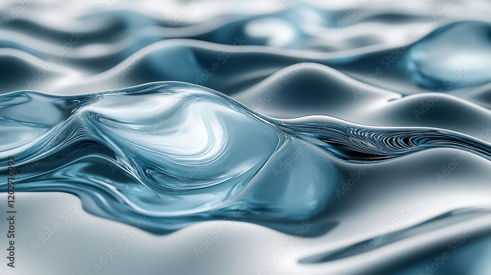 Poster fluid waves create mesmerizing patterns in vibrant shades of blue