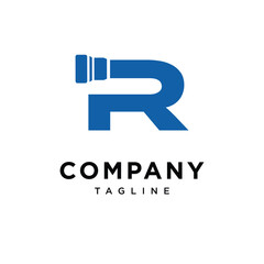 Letter R Gutters Logo Icon Vector