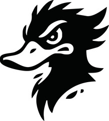 angry duck head vector. duck head mascot. poultry food business logo