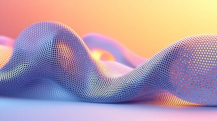 Abstract Purple Perforated Metal Wave Pattern 3D Render Digital Art Technology Background