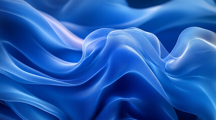 Obraz premium Soft blue fabric creates elegant waves and textures for artistic design inspirations