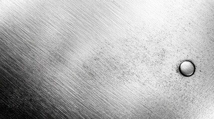 Brushed Metal Texture Background with Single Rivet Industrial Steel Surface Detail