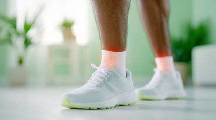 Naklejka premium Modern white shoes footwear, minimalist design and comfort for fashion enthusiasts