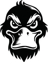 angry duck head vector. duck head mascot. poultry food business logo