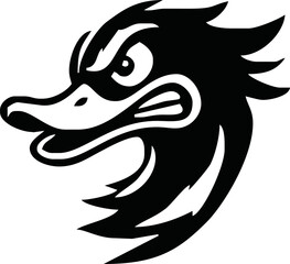 angry duck head vector. duck head mascot. poultry food business logo