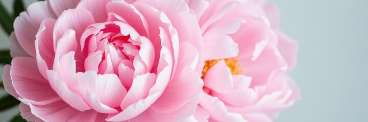 A close-up shot of delicate pink peonies, nature, bloom details, pink peonies