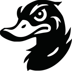 angry duck head vector. duck head mascot. poultry food business logo
