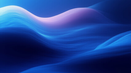 Fototapeta premium Create a serene abstract background with glowing, fluid waves in deep blue, muted blue, and lavender tones.